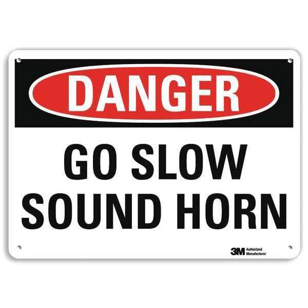Danger Sign, 10 in H, 14 in W, Plastic, Horizontal Rectangle, English, U3-1538-NP_14X10