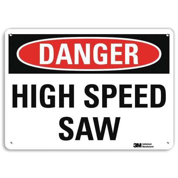 Danger Sign, 10 in Height, 14 in Width, Aluminum, Horizontal Rectangle, English