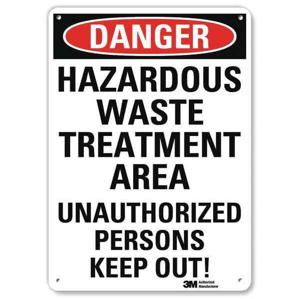 Danger Sign, 10 in H, 10 in W, Aluminum, Vertical Rectangle, English, U3-1585-RA_10X14