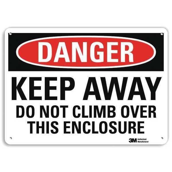 Danger Sign, 10 in H, 14 in W, Plastic, Horizontal Rectangle, English, U3-1683-NP_14X10