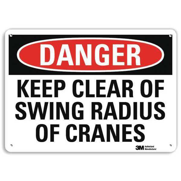 Danger Sign, 10 in Height, 14 in Width, Plastic, Horizontal Rectangle, English