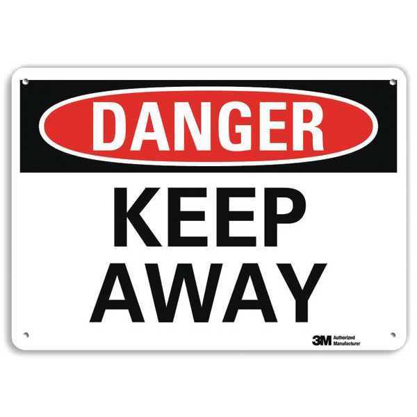 Danger Sign, 7 in H, 10 in W, Plastic, Vertical Rectangle, English, U3-1682-NP_10X7