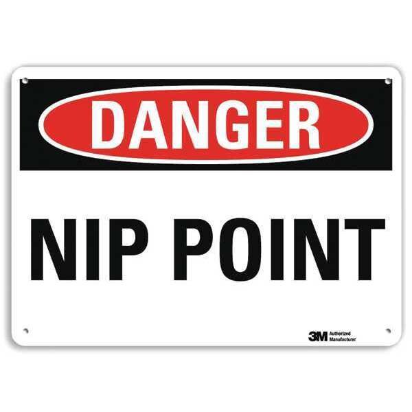 Danger Sign, 10 in Height, 14 in Width, Aluminum, Vertical Rectangle, English