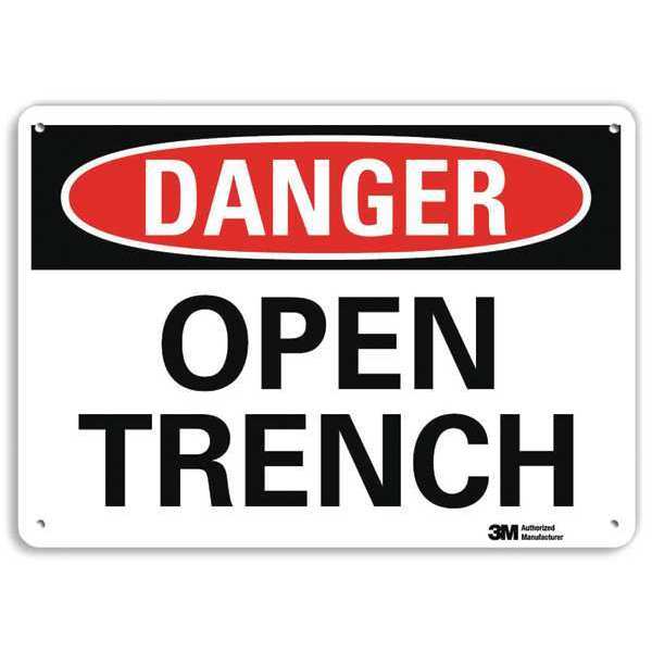Danger Sign, 10 in H, 14 in W, Aluminum, Vertical Rectangle, English, U3-1885-RA_14X10