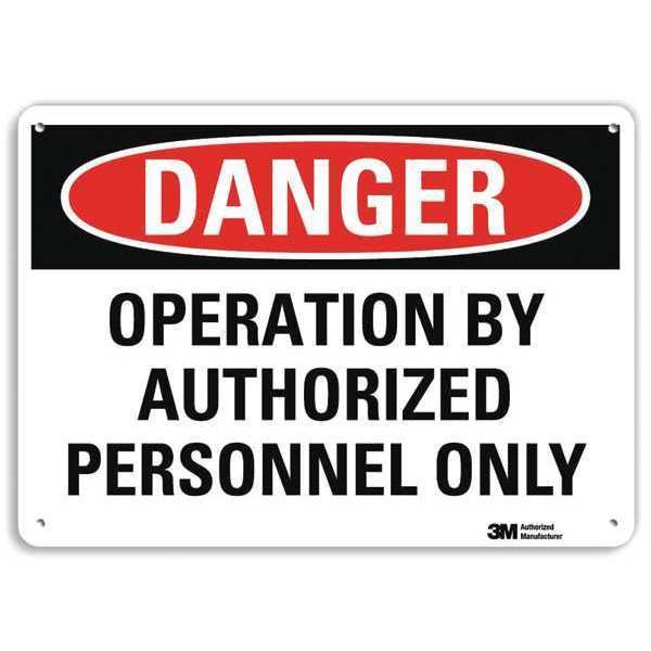 Danger Sign, 10 in H, 14 in W, Aluminum, Horizontal Rectangle, English, U3-1887-NA_14x10