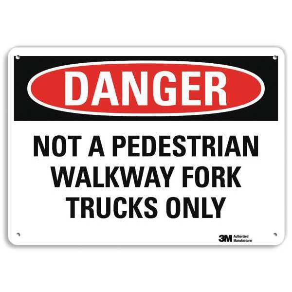 Danger Sign, 10 in H, 14 in W, Aluminum, Vertical Rectangle, English, U3-1879-RA_14X10