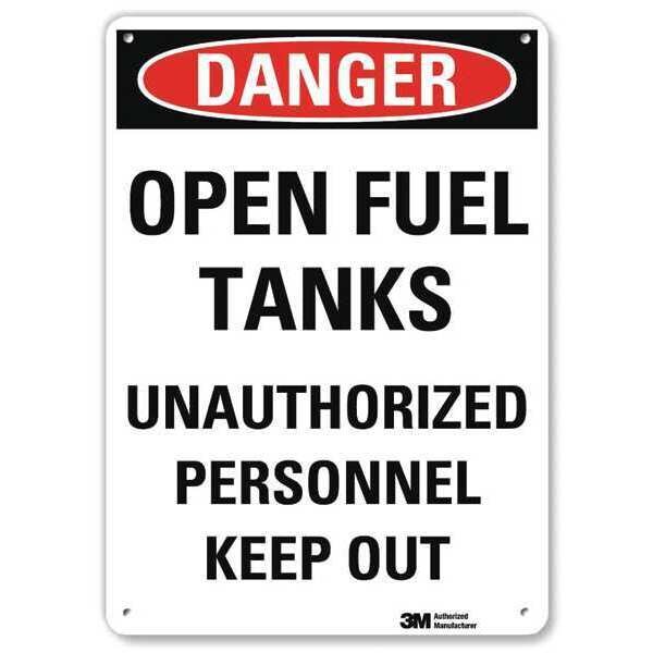 Danger Sign, 10 in H, 10 in W, Aluminum, Vertical Rectangle, English, U3-1881-RA_10X14