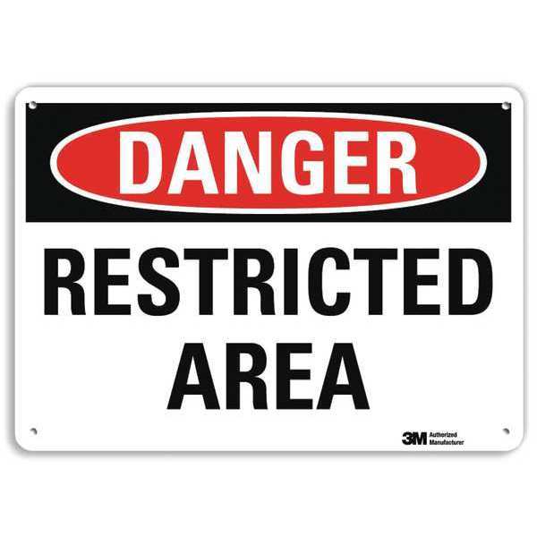 Danger Sign, 7 in H, 10 in W, Plastic, Vertical Rectangle, English, U3-1951-NP_10X7