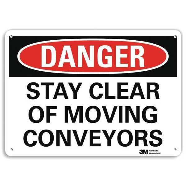 Danger Sign, 10 in Height, 14 in Width, Plastic, Horizontal Rectangle, English