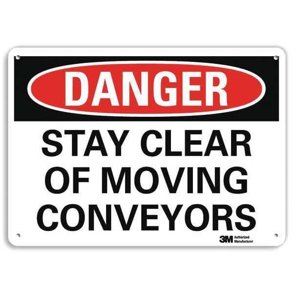 Danger Sign, 7 in Height, 10 in Width, Plastic, Vertical Rectangle, English