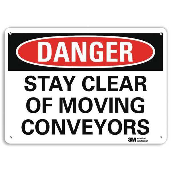 Danger Sign, 10 in Height, 14 in Width, Aluminum, Vertical Rectangle, English