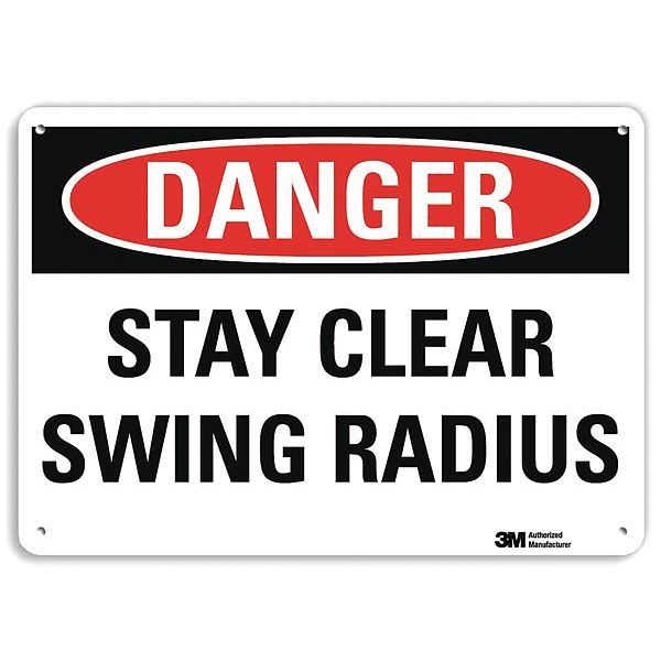 Danger Sign, 10 in Height, 14 in Width, Plastic, Horizontal Rectangle, English