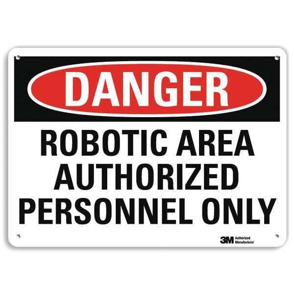 Danger Sign, 10 in H, 14 in W, Aluminum, Vertical Rectangle, English, U3-1957-RA_14X10