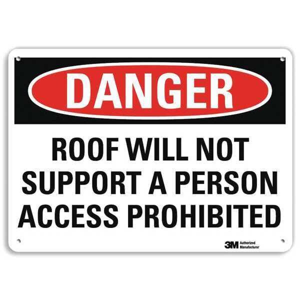 Danger Sign, 10 in H, 14 in W, Plastic, Horizontal Rectangle, English, U3-1961-NP_14X10