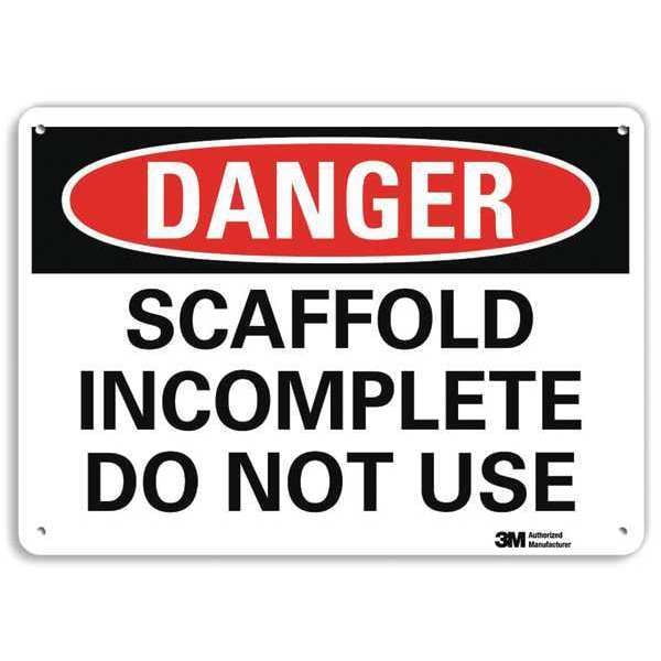 Danger Sign, 10 in H, 14 in W, Aluminum, Vertical Rectangle, English, U3-1976-RA_14X10
