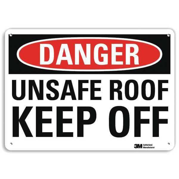 Danger Sign, 10 in H, 14 in W, Aluminum, Horizontal Rectangle, English, U3-2033-NA_14x10