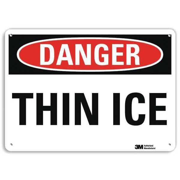 Plastic Icy Conditions Sign, 10 in Height, 14 in Width, Non-PVC Polymer, Horizontal Rectangle