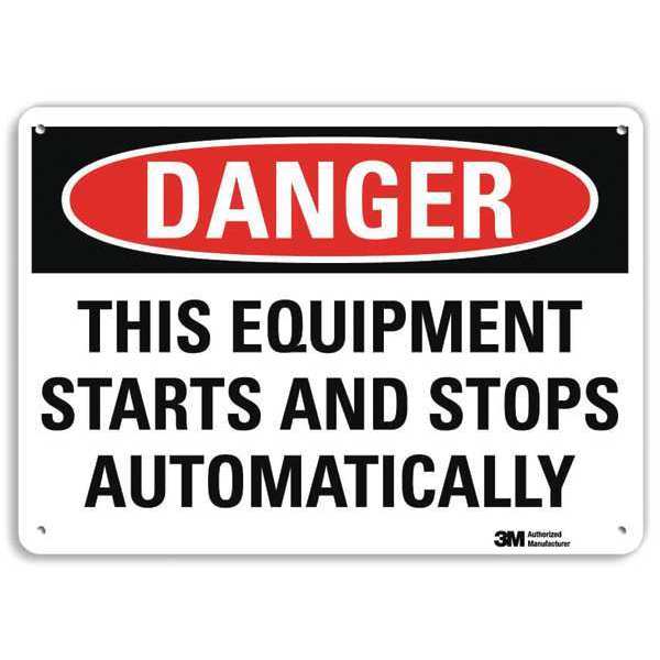 Danger Sign, 10 in Height, 14 in Width, Plastic, Horizontal Rectangle, English
