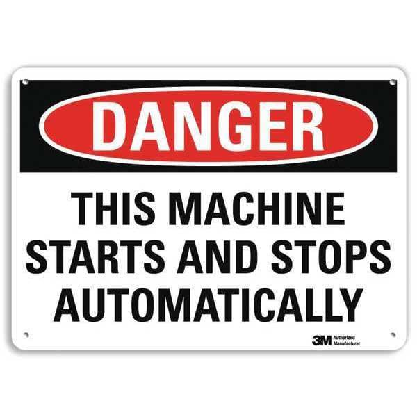 Danger Sign, 7 in Height, 10 in Width, Plastic, Vertical Rectangle, English
