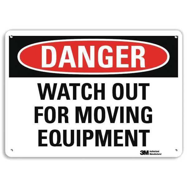 Danger Sign, 10 in Height, 14 in Width, Plastic, Horizontal Rectangle, English