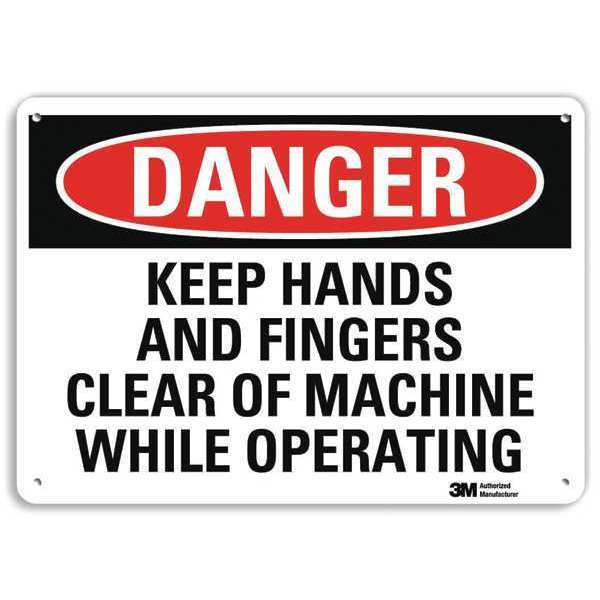 Danger Sign, 7 in Height, 10 in Width, Plastic, Vertical Rectangle, English