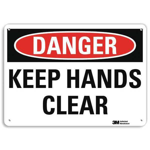 Danger Sign, 10 in Height, 14 in Width, Plastic, Horizontal Rectangle, English