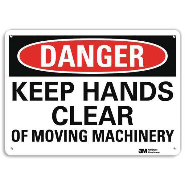 Danger Sign, 10 in Height, 14 in Width, Aluminum, Vertical Rectangle, English