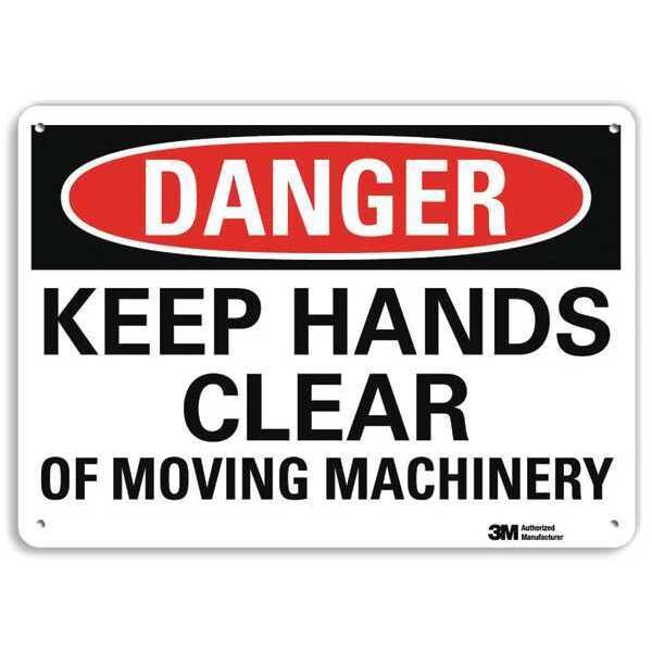 Danger Sign, 7 in Height, 10 in Width, Plastic, Vertical Rectangle, English