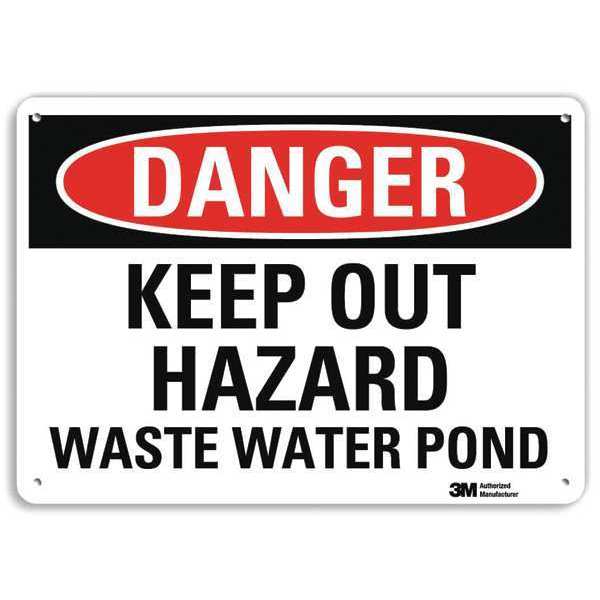 Danger Sign, 10 in H, 14 in W, Horizontal Rectangle, English, U3-1725-NA_14x10