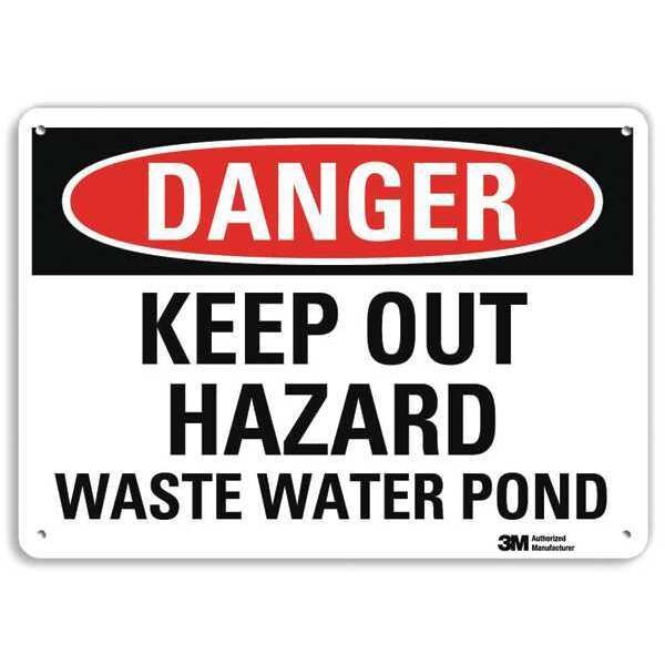 Danger Sign, 10 in H, 14 in W, Vertical Rectangle, English, U3-1725-RA_14X10