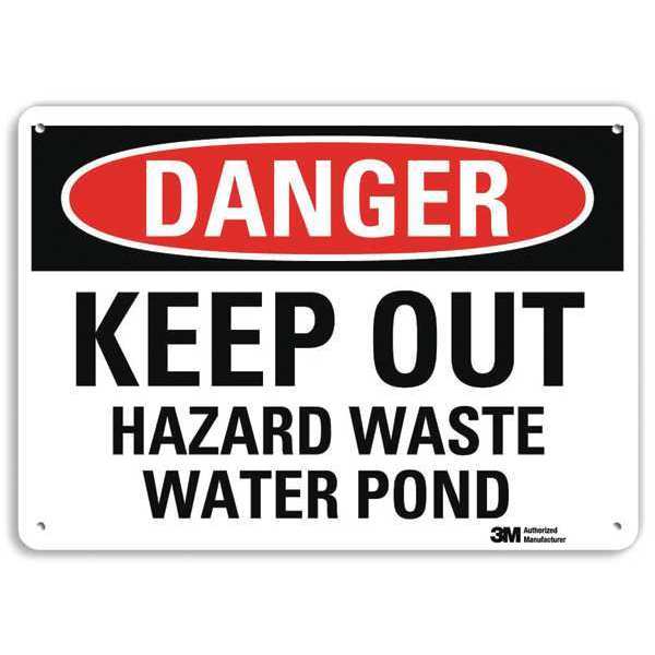 Danger Sign, 7 in H, 10 in W, Plastic, Vertical Rectangle, English, U3-1726-NP_10X7