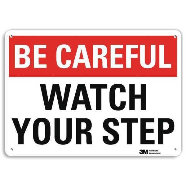Caution Sign, 10 in H, 14 in W, Plastic, Horizontal Rectangle, English, U7-1054-NP_14X10