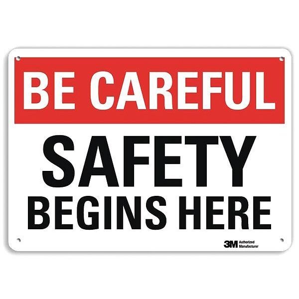 Safety Sign, 10 in Height, 14 in Width, Aluminum, Horizontal Rectangle, English, U7-1027-RA_14X10