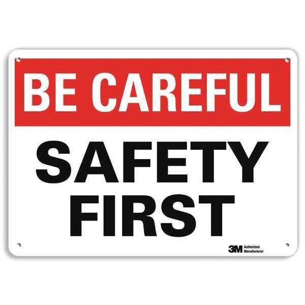 Safety Sign, 10 in Height, 14 in Width, Aluminum, Horizontal Rectangle, English, U7-1028-RA_14X10