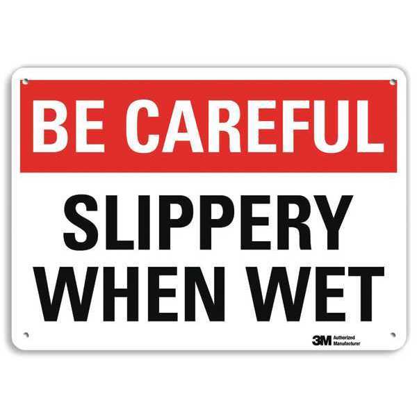 Caution Sign, 10 in H, 14 in W, Plastic, Horizontal Rectangle, English, U7-1036-NP_14X10