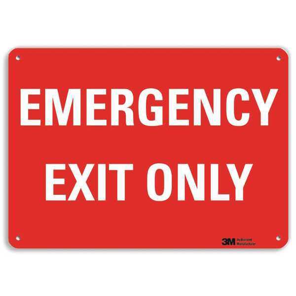 Emergency Sign, 10 in x 14 in, Aluminum