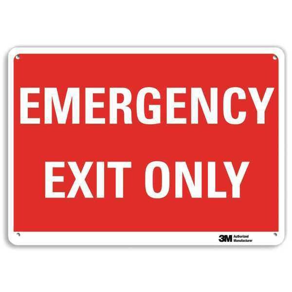 Emergency Sign, 7 in x 10 in, Aluminum