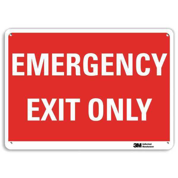 Emergency Sign, 10 in x 14 in, Aluminum
