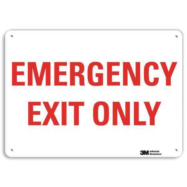 Emergency Sign, 10 in x 14 in, Plastic