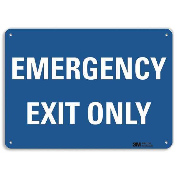 Emergency Sign, 10 in x 14 in, Aluminum