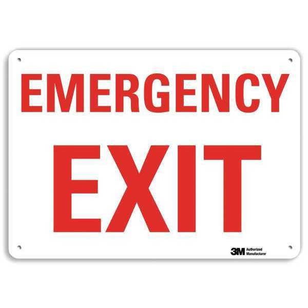 Emergency Sign, 10 in x 14 in, Aluminum