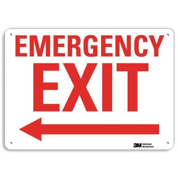 Emergency Sign, 10 in x 14 in, Aluminum