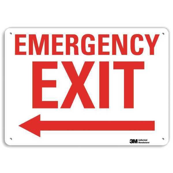 Emergency Sign, 10 in x 14 in, Plastic