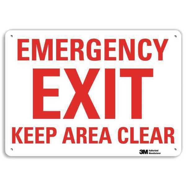 Emergency Sign, 7 in x 10 in, Plastic