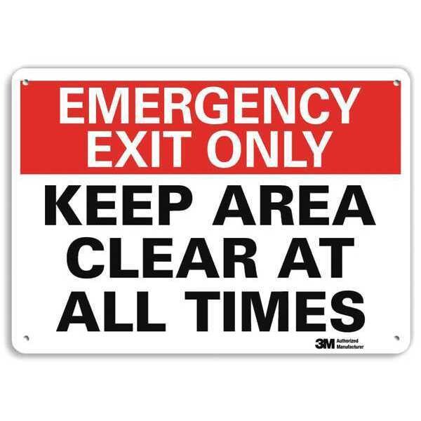 Emergency Sign, 10 in x 14 in, Aluminum