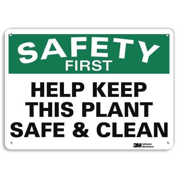 Safety Sign, 7 in H, 10 in W, Plastic, Vertical Rectangle, English, U7-1206-NP_10X7