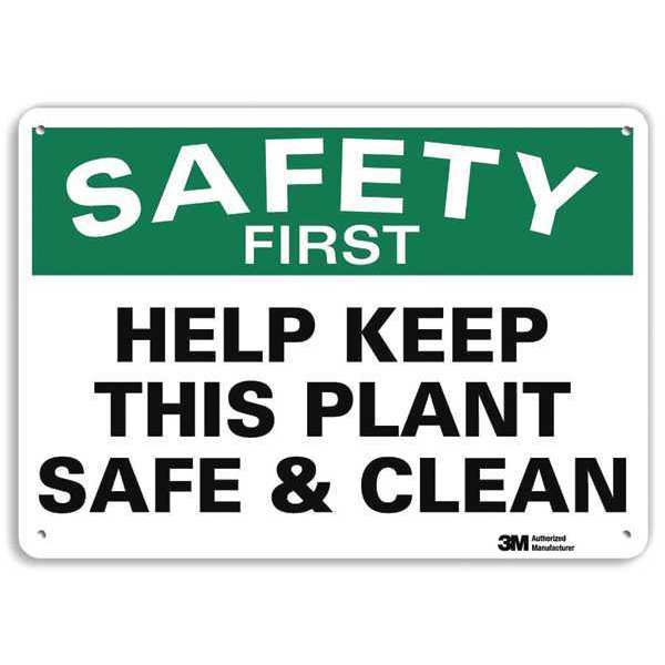 Safety Sign, 10 in Height, 14 in Width, Aluminum, Horizontal Rectangle, English, U7-1206-RA_14X10