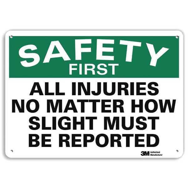 Safety Sign, 10 in Height, 14 in Width, Aluminum, Horizontal Rectangle, English, U7-1161-RA_14X10