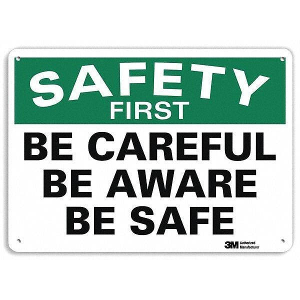 Safety Sign, 10 in H, 14 in W, Plastic, English, U7-1166-NP_14X10