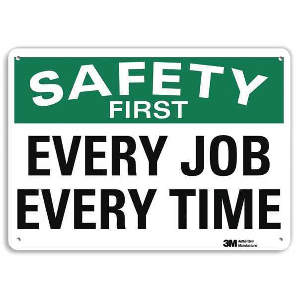 Safety Sign, 10 in Height, 14 in Width, Aluminum, Horizontal Rectangle, English, U7-1190-RA_14X10